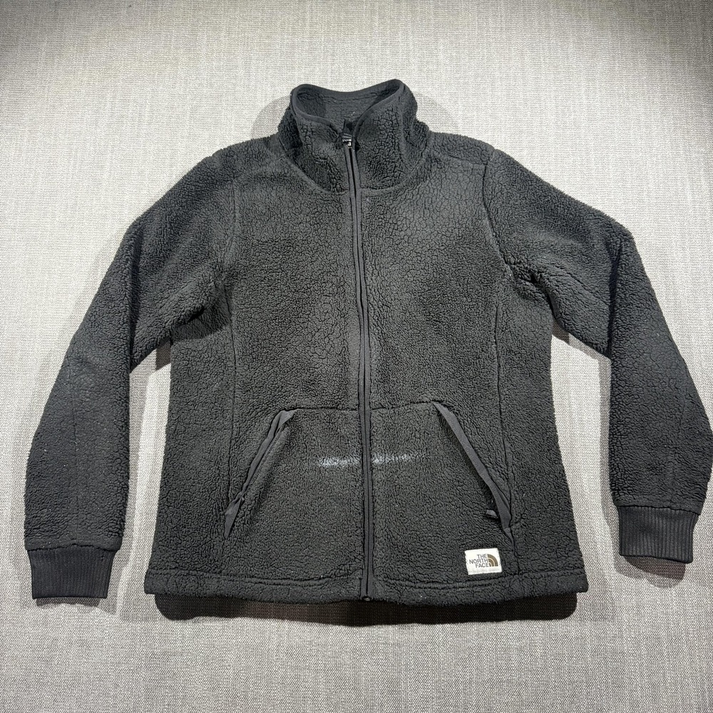 The North Face Jacket Womens Medium Black Sherpa Fleece Full‎ Zip Outdoor Hiking